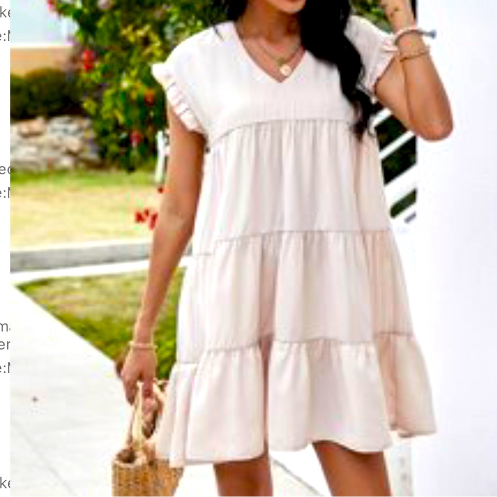 Size M, Cream/Tan mini dress